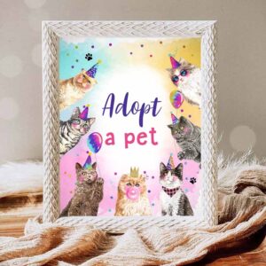 Dog Invitation, Adopt a Pet Birthday Cats and Dogs Party, Kitty Birthday Invitation