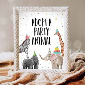 Wild One Invitation, Adopt an Animal Birthday Table Decor Party, Animals Birthday, Wild Invitation