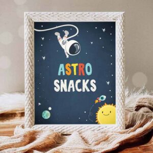 Outer Space Invitation, Astro Snacks Food Space Party Outer Space Birthday Astronaut Invitation