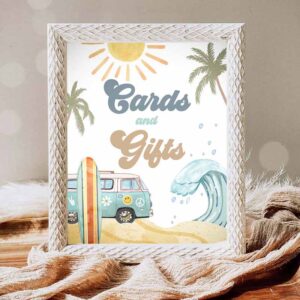 Surfing Invitation, Cards and Gifts Sign Surf Birthday Party, Retro The Big One Invitation
