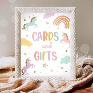Unicorn Invitation, Cards and Gifts Sign Unicorn Birthday Party Unicorn Party, Table Invitation