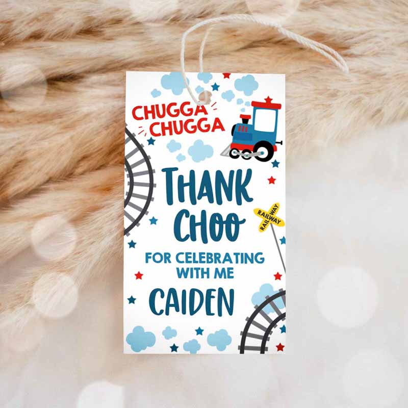 1 choo choo train favor tag train birthday gift tag chugga chugga birthday tag train birthday thank you tag instant editable corjl file tc 1