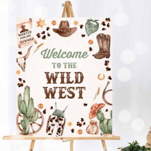 Cowboy Invitation, Cowboy Birthday Party, Welcome To The Wild West Sign Wild West Invitation