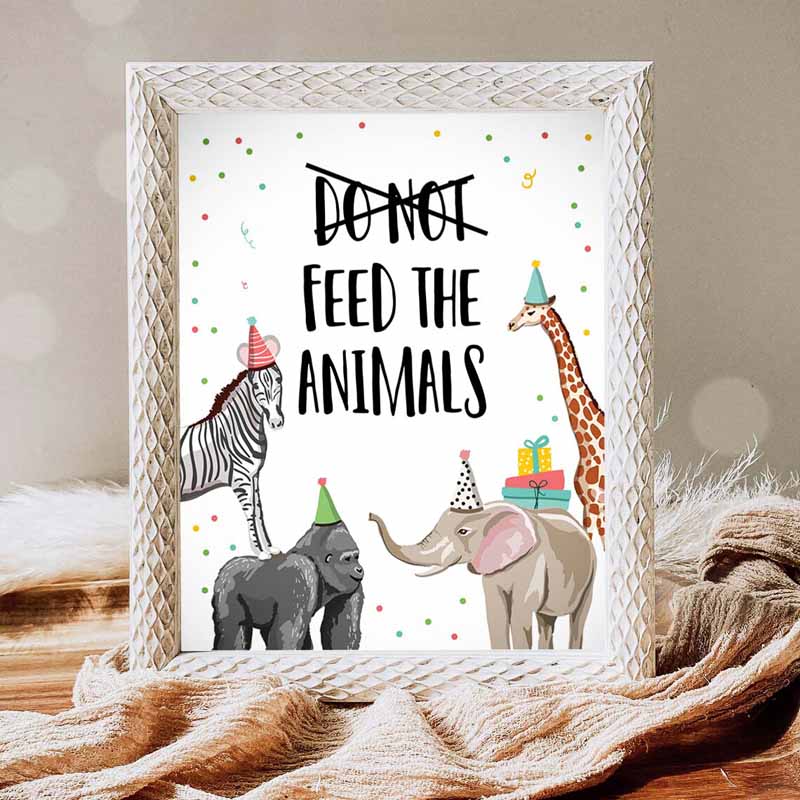 1 Dont Feed The Animals Birthday Sign Party Animals Decor Safari Birthday Wild One Animals Table Sign Zoo Party Jungle PRINTABLE 0142