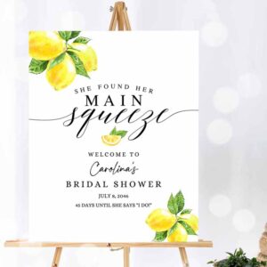 Lemon Invitation, She Found Her Main Squeeze Lemon Bridal Shower Welcome Sign Lemonade Invitation