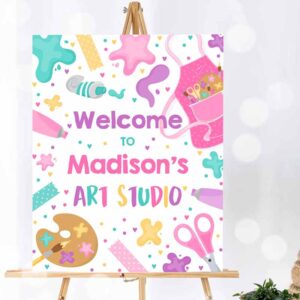 Rainbow Invitation, Art Birthday Party, Welcome Sign Painting Party, Birthday, Rainbow Painting Party Invitation