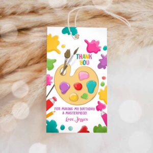 Art Favor Tag, Painting Party, Thank You Tag Gift Tag Invitation