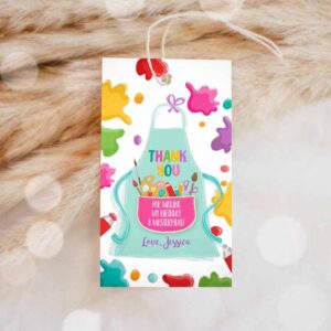 Art Party, Favor Tag, Painting Thank You Tag Gift Tag Invitation