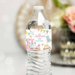 Baking Invitation, Baking Birthday, Water Bottle Labels, Cooking Birthday, Cupcake Baking Party Decor Invitation