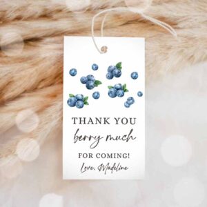 Berry Invitation, Blueberry Favor Thank You Tags Blueberries Thank You Invitation