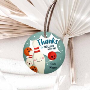 Bowling Invitation, Bowling Favor Tag, Bowling Party, Boy Bowling Thank you tag Label Invitation