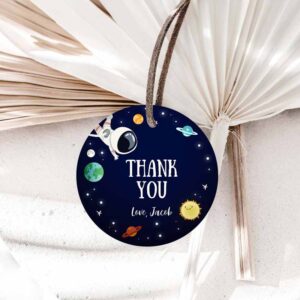 Outer Space Invitation, Boy Space Astronaut Favor Tags, Thank You Tag Birthday Party, Outer Invitation
