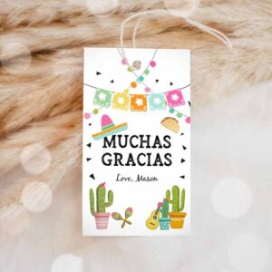 Fiesta Invitation, Cactus Fiesta Favor Tags, Mexican Muchas Gracias Thank You Tags Bridal Invitation
