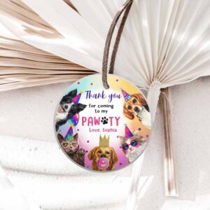 Dog Invitation, Cats and Dog Favor Tags, Puppy Dog Birthday, Thank you tag Invitation