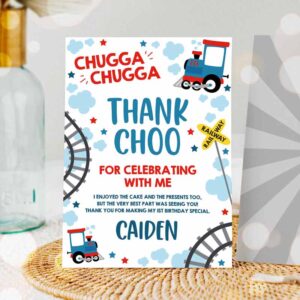 Train Invitation, Choo Choo Train Birthday Party, Thank You Card Train Party, Thank Invitation
