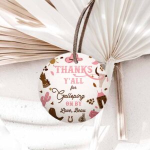Cowgirl Invitation, Cowgirl Birthday, Circle Square Favor Tags, Wild West Cowgirl 1st Birthday, Rodeo Birthday Invitation