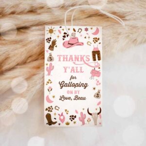 Cowgirl Invitation, Cowgirl Birthday, Luggage Favor Tags, Wild West Cowgirl Rodeo Birthday Invitation