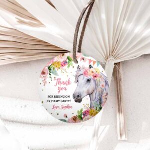 Cowgirl Invitation, Cowgirl Favor Tag, Horse Birthday Party, Favor Thank you Sticker Girl Invitation
