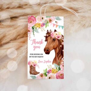 Cowgirl Invitation, Cowgirl Favor Tags, Tags Tag Horse Birthday Party, Favor Thank you Invitation