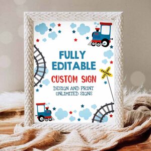 Train Invitation, Custom Sign Choo Choo Train Party Make Multiple Signs Chugga Chugga Invitation