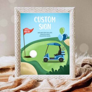 Golf Invitation, Custom Sign Golf Birthday Party, Hole in One Birthday, Par-tee Golf Invitation