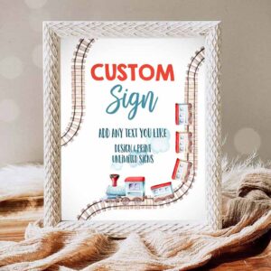 Train Invitation, Custom Sign Train Birthday Boy Chugga Chugga Two Two Decor Invitation