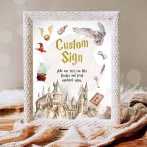 Wizard Invitation, Custom Sign Wizard Birthday Wizard Sign Magic School The Chosen Invitation