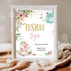 Tea Party Invitation, Custom Tea Party Baby Shower Baby is Brewing Floral Pink Invitation