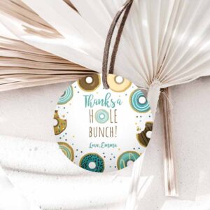 Donut Invitation, Donut Favor Tags, Donut Birthday, Thank You A hole Bunch Tag Invitation