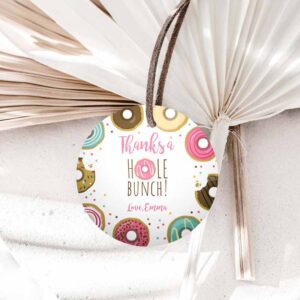 Donut Invitation, Donut Favor Tags, Donut Birthday, Thank You A hole Bunch Tag Invitation