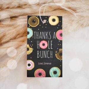 Donut Invitation, Donut Favor Tags, Tag Donut Birthday, Donut Thank you tags Invitation