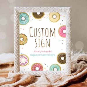 Tea Party Invitation, Donut Sign Birthday, Bridal Shower Baby Shower Wedding Pink Girl Teal Invitation