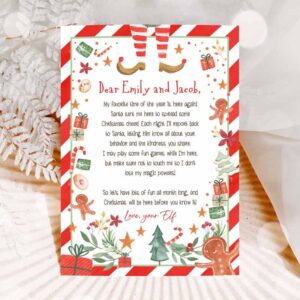Christmas Invitation, Elf Arrival Letter Christmas Return Letter Christmas Elf I'm Back Elf Invitation