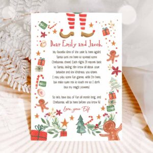 Christmas Invitation, Elf Arrival Letter Return Christmas Elf I'm Back Elf Welcome Christmas Invitation