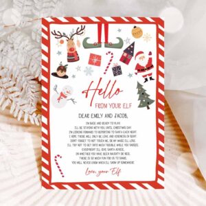 Christmas Invitation, Elf Arrival Letter Return Letter Christmas Elf I'm Back Elf Welcome Invitation