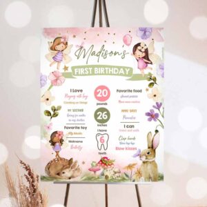 Tea Party Invitation, Fairy Birthday, Milestones Sign Fairy Tea Party, Girl Birthday, Garden Party Invitation