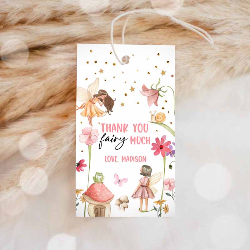 1 editable fairy favor tag enchanted forest birthday thank you tags label girl fairy garden gift tags download template printable corjl 0406 1