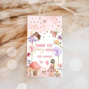 Fairy Invitation, Fairy Favor Tags, Enchanted Forest Birthday, Thank you tags Label Girl Invitation