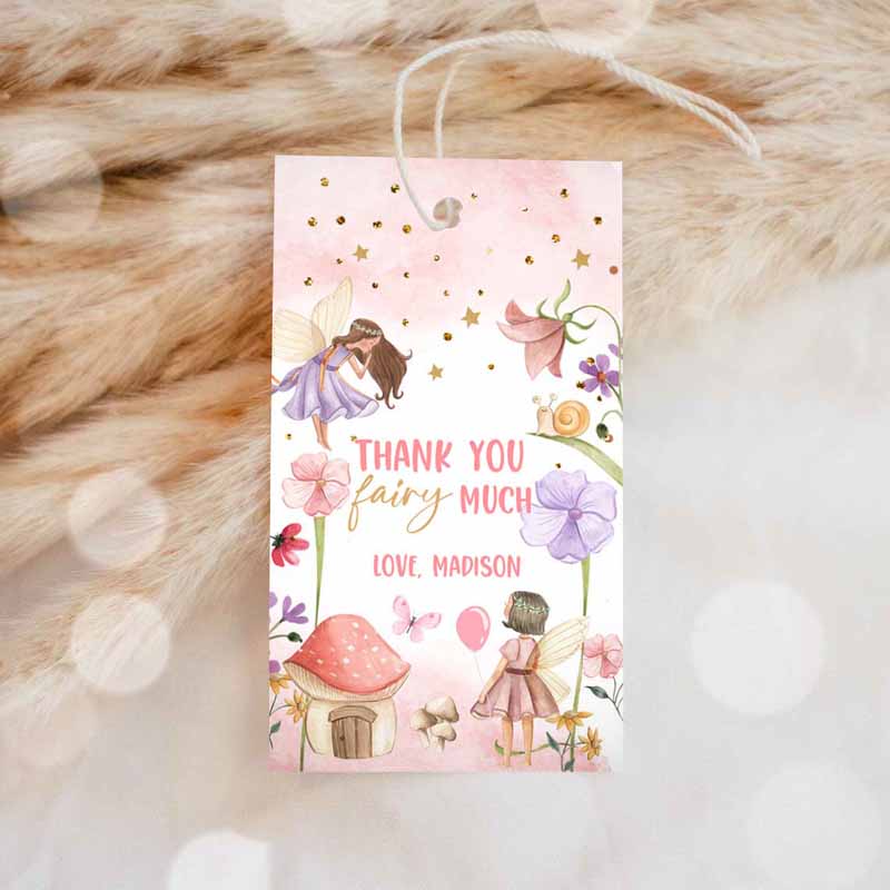 1 editable fairy favor tags enchanted forest birthday thank you tags label girl fairy garden gift tags download template printable corjl 0406 1