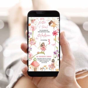 Fairy Invitation, Fairy Party, Birthday, Evite Electronic Fairy Garden Fairy Forest Girl 1st Birthday Invitation