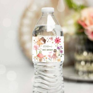 Fairy Invitation, Fairy Water Bottle Labels, Girl Fairy Garden Magical Invitation