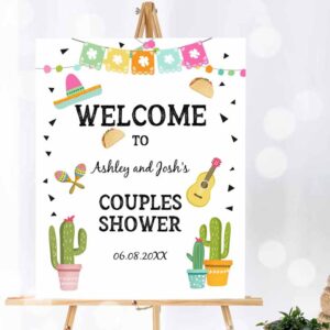 Fiesta Invitation, Fiesta Cactus Welcome Sign Couples Shower Welcome Cactus Mexican Succulent Taco Invitation