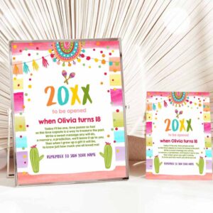 Fiesta Invitation, Fiesta Time Capsule Mexican Birthday Party, Cactus Uno Succulent Boy Girl Invitation