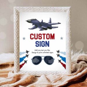 Airplane Invitation, Fighter Pilot Birthday, Airplane Custom Sign Fighter Jet Pilot Birthday Invitation