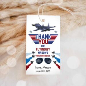 Fighter Pilot Favor Tag, Birthday, Thank You Tag Fighter Jet Pilot Invitation