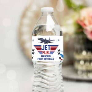 Airplane Invitation, Fighter Pilot Water Bottle Label Jet Fuel Labels Boy Birthday, Airplane Invitation