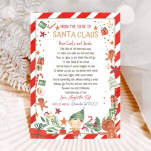 Christmas Invitation, First Birthday, Time Elf Arrival Letter Return Letter Christmas Elf I'm Back Invitation