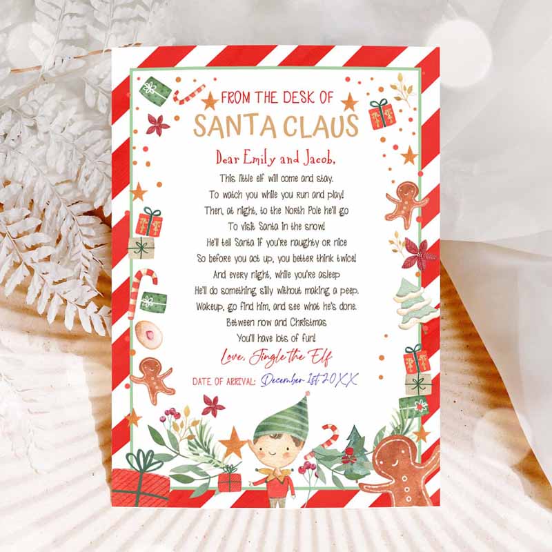 1 Editable First Time Elf Arrival Letter Return Letter Christmas Elf Im Back Elf Welcome Christmas Elf Santa Claus Printable Template 0358