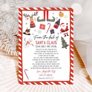 Christmas Invitation, First Birthday, Time Elf Arrival Letter Return Letter Christmas Elf I'm Back Invitation