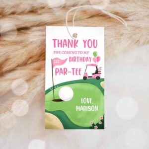 Golf Invitation, Girl Golf Favor Tags, Golf Thank You Par-tee Tags Golfing Birthday Invitation